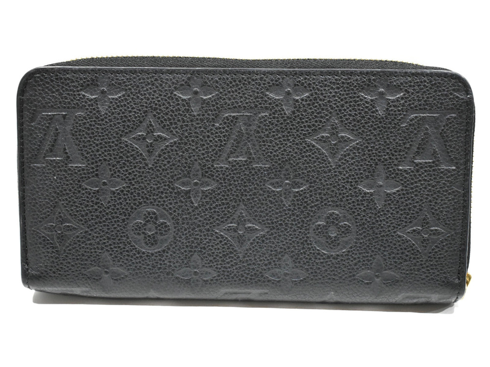 Louis Vuitton Zippy Long Empreinte Noir Black Wallet Leather Black